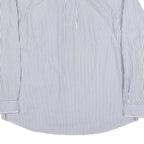 TOMMY HILFIGER Mens Blue & White Striped Shirt 2XL Classic Cotton Button-Down