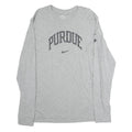NIKE Mens Grey Purdue Long Sleeve Crew Neck T-Shirt XL Cotton Sportswear