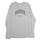 NIKE Mens Grey Purdue Long Sleeve Crew Neck T-Shirt XL Cotton Sportswear