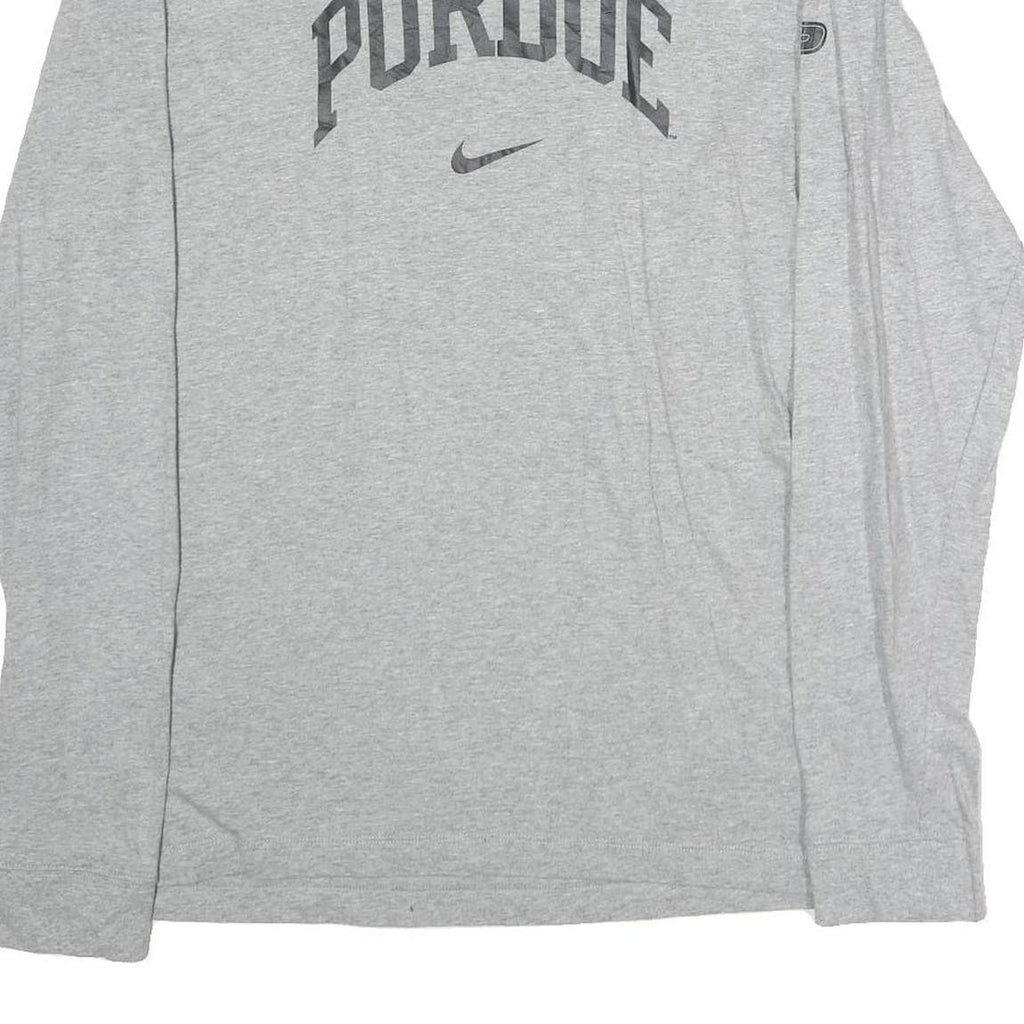 NIKE Mens Grey Purdue Long Sleeve Crew Neck T-Shirt XL Cotton Sportswear