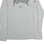 NIKE Mens Grey Purdue Long Sleeve Crew Neck T-Shirt XL Cotton Sportswear