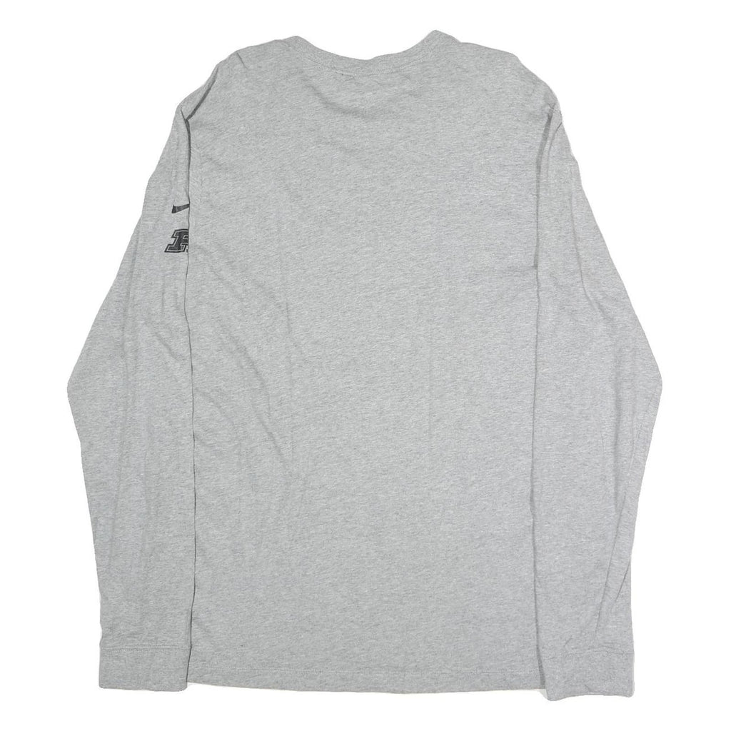 NIKE Mens Grey Purdue Long Sleeve Crew Neck T-Shirt XL Cotton Sportswear