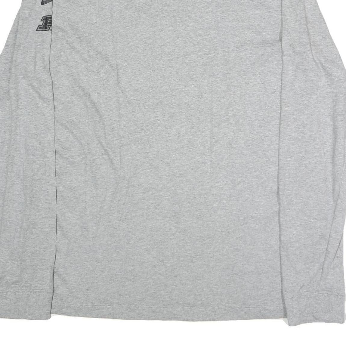 NIKE Mens Grey Purdue Long Sleeve Crew Neck T-Shirt XL Cotton Sportswear