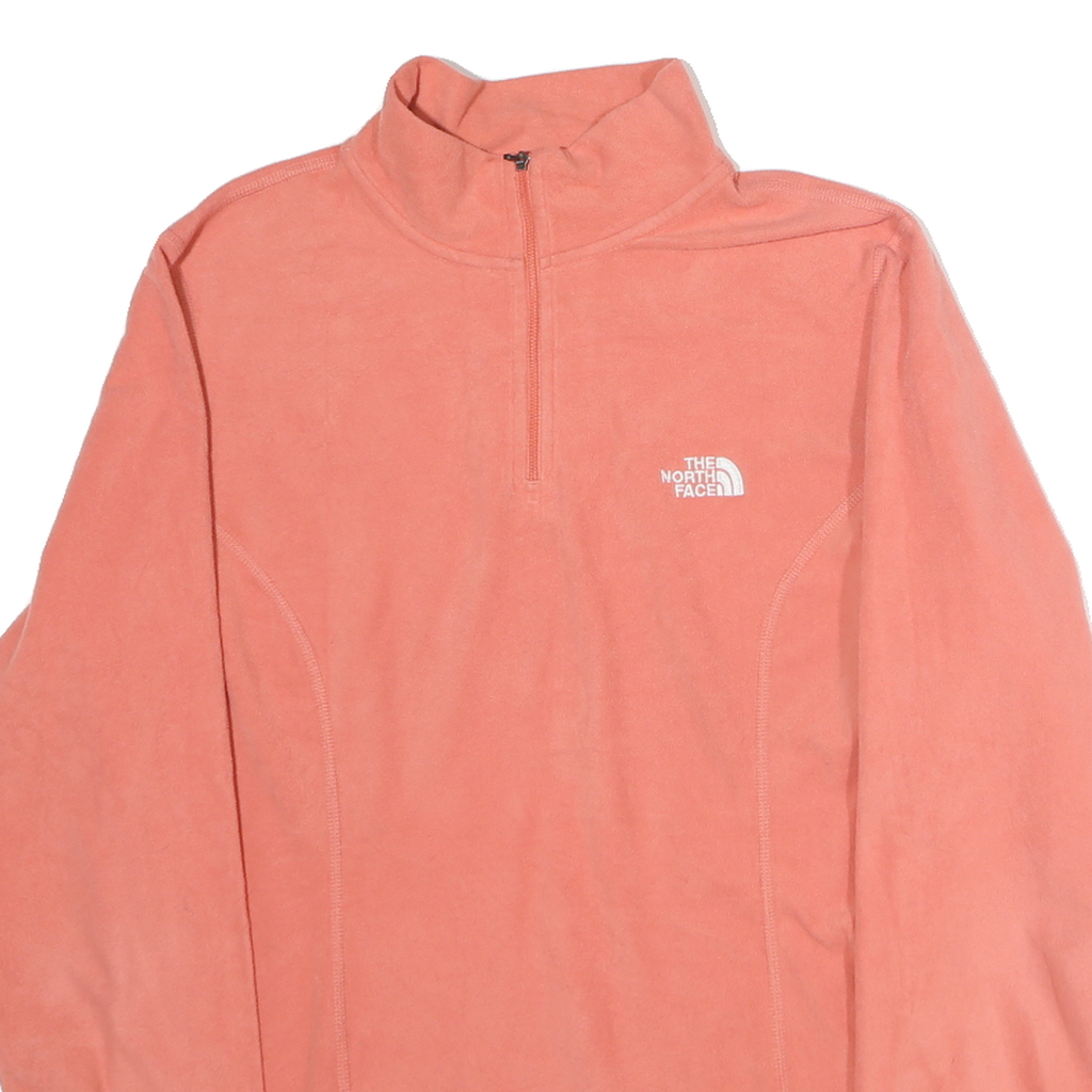 THE NORTH FACE Womens Pink 1/4 Zip L Fleece Sweatshirt Outdoor Activewear