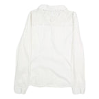 GUESS Womens White Lace Panel Shirt Long Sleeve Collared M Elegant