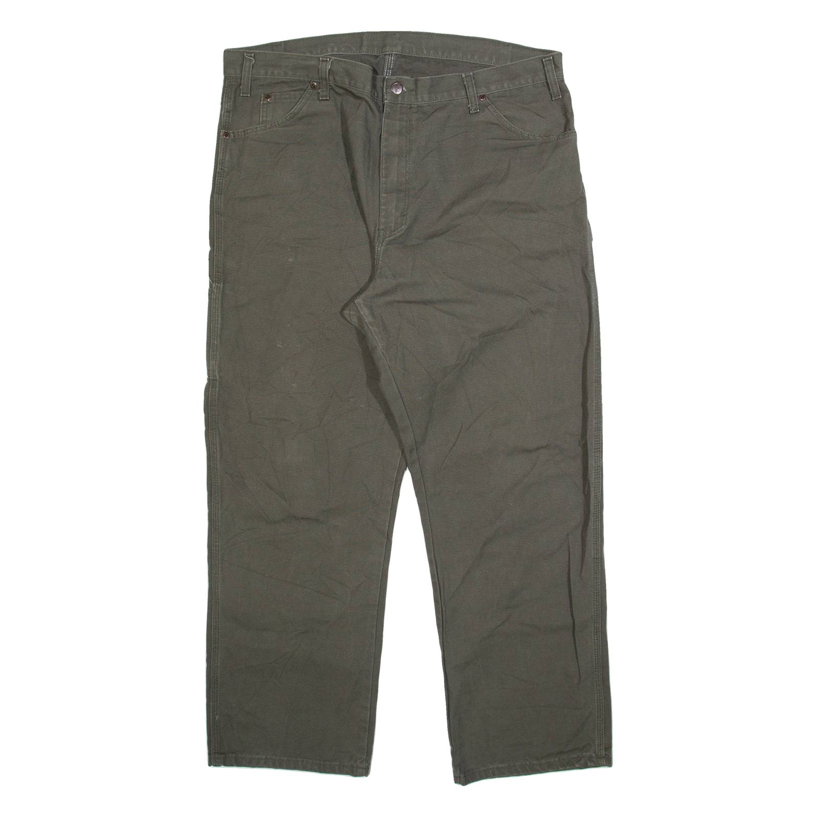 DICKIES Carpenter Mens Trousers Grey Regular Straight W40 L30