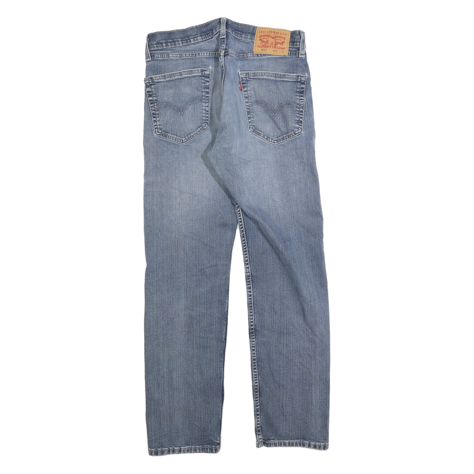 LEVI'S 505 Mens Regular Fit Straight Leg Denim Medium Wash W30 L30 Classic Zip