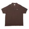 LACOSTE Mens Brown Cotton Blend Short Sleeve Plain Polo Shirt 3XL Classic