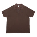 LACOSTE Mens Brown Cotton Blend Short Sleeve Plain Polo Shirt 3XL Classic
