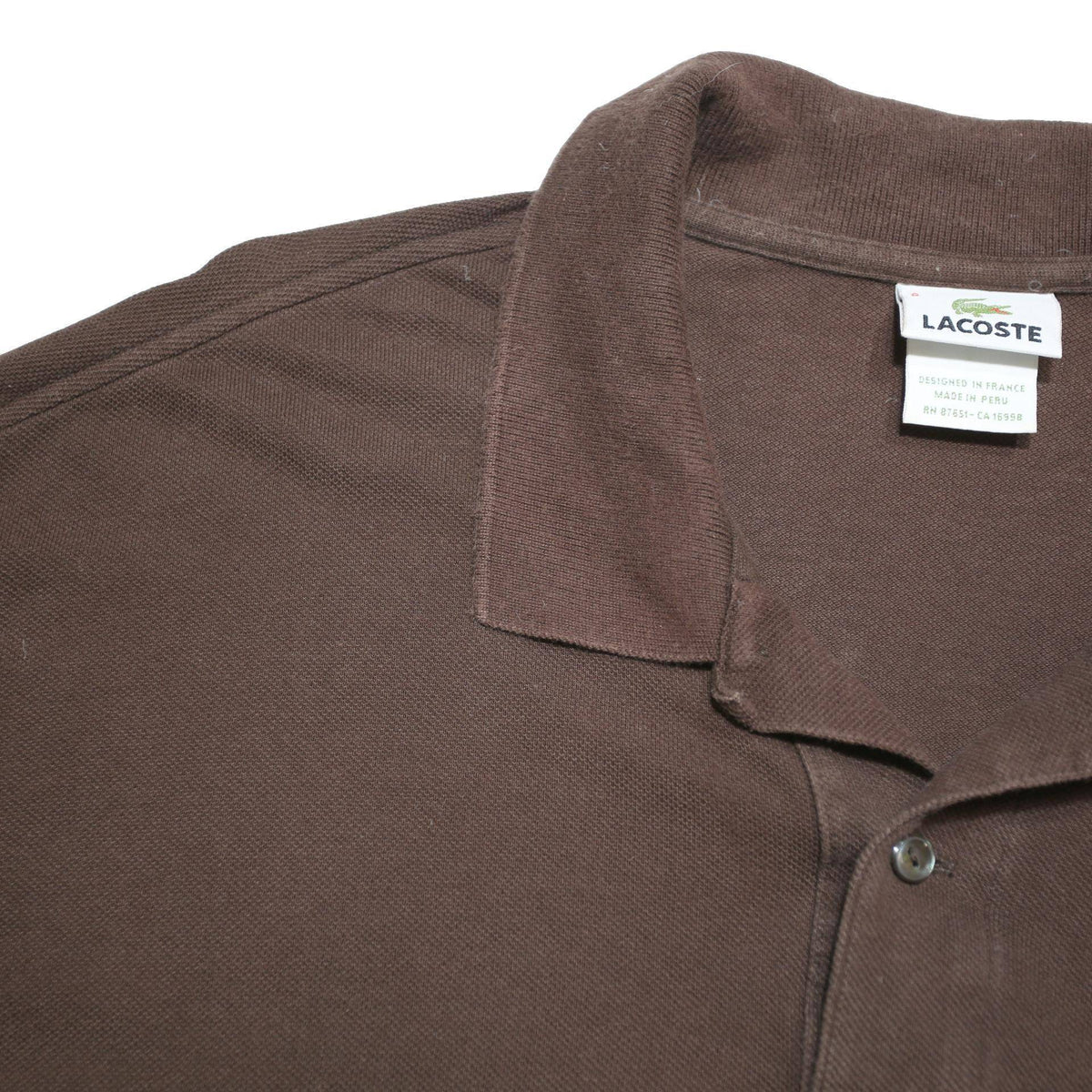 LACOSTE Mens Brown Cotton Blend Short Sleeve Plain Polo Shirt 3XL Classic
