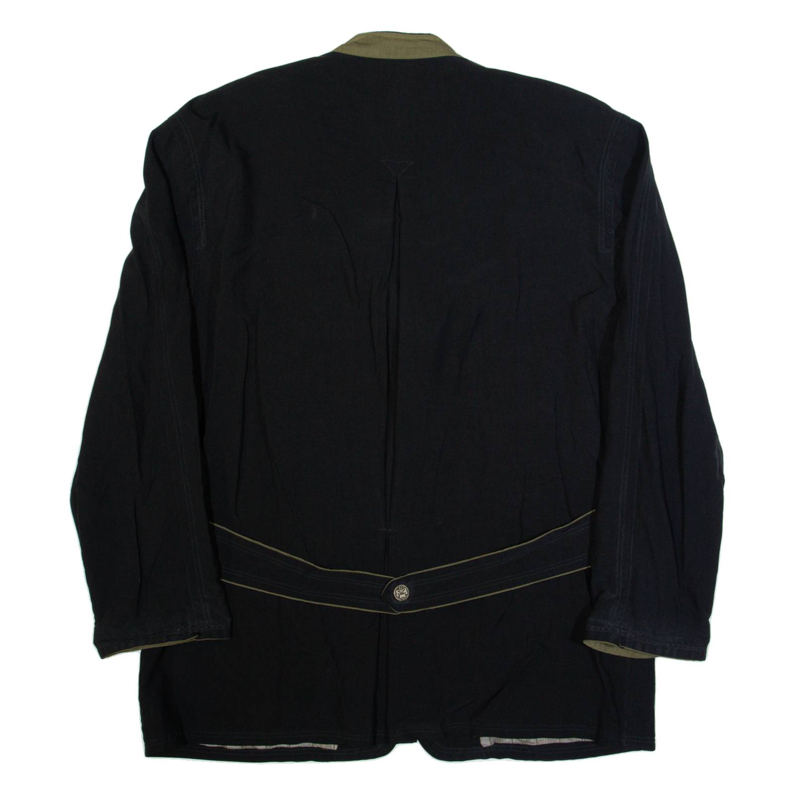 SCHNEIDERS Mens Blazer Jacket Black Silk 90s XL