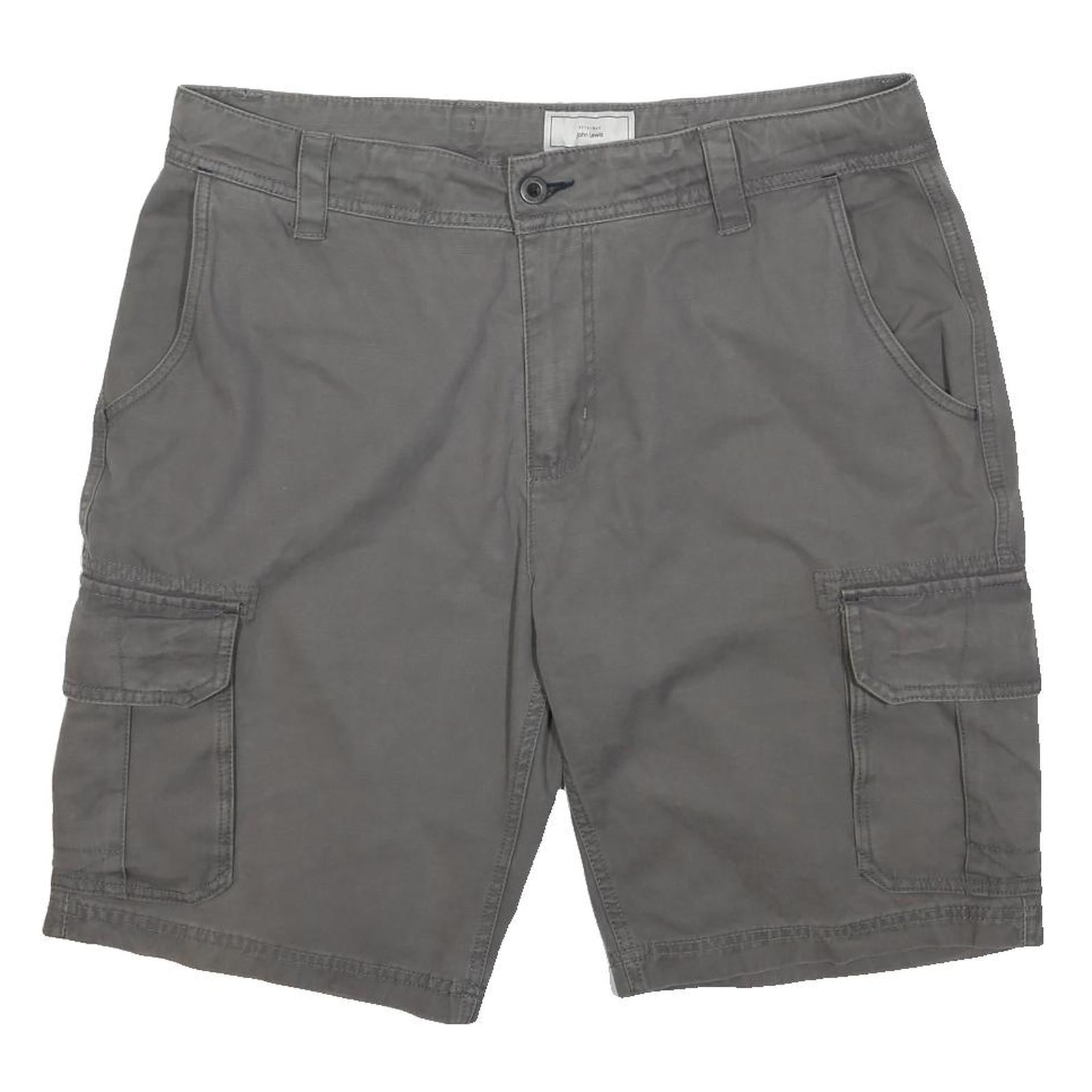 JOHN LEWIS Mens Shorts Grey Casual Cargo L W38 Durable Cotton Blend