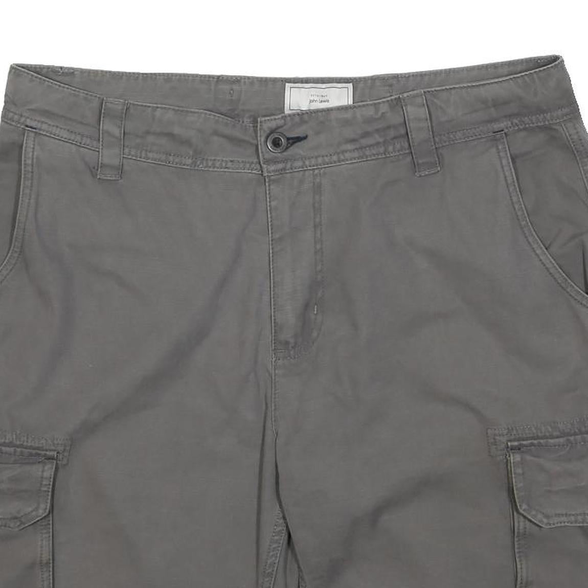 JOHN LEWIS Mens Shorts Grey Casual Cargo L W38 Durable Cotton Blend