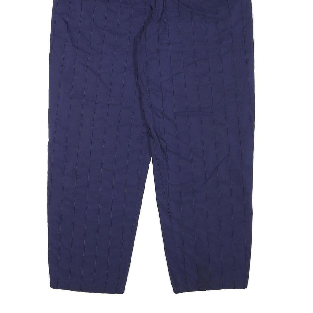 Navy Womens Cotton Blend Relaxed Straight Trousers W28 L26 Casual Zip Pocketed