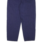 Navy Womens Cotton Blend Relaxed Straight Trousers W28 L26 Casual Zip Pocketed