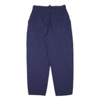 Navy Womens Cotton Blend Relaxed Straight Trousers W28 L26 Casual Zip Pocketed