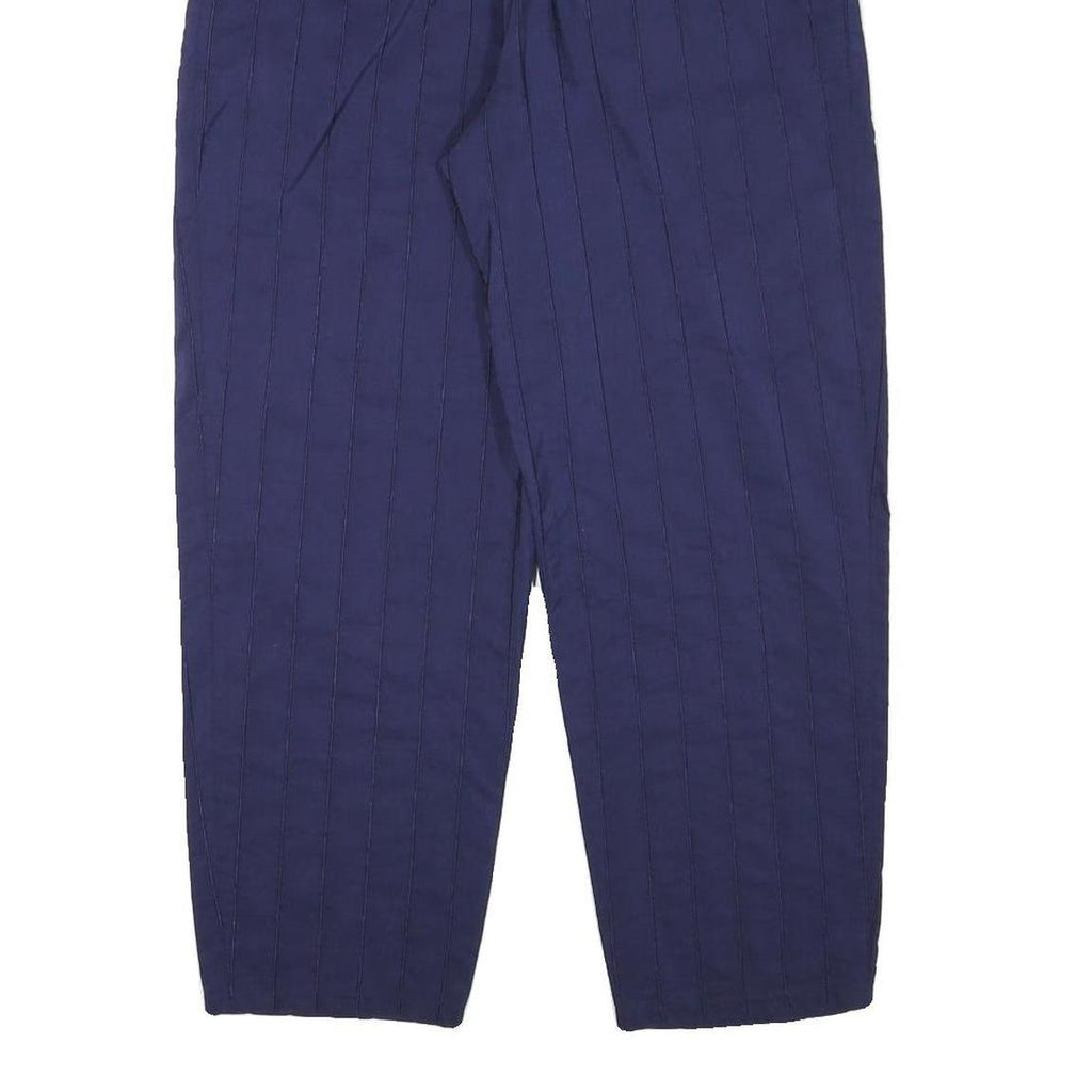 Navy Womens Cotton Blend Relaxed Straight Trousers W28 L26 Casual Zip Pocketed