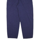 Navy Womens Cotton Blend Relaxed Straight Trousers W28 L26 Casual Zip Pocketed