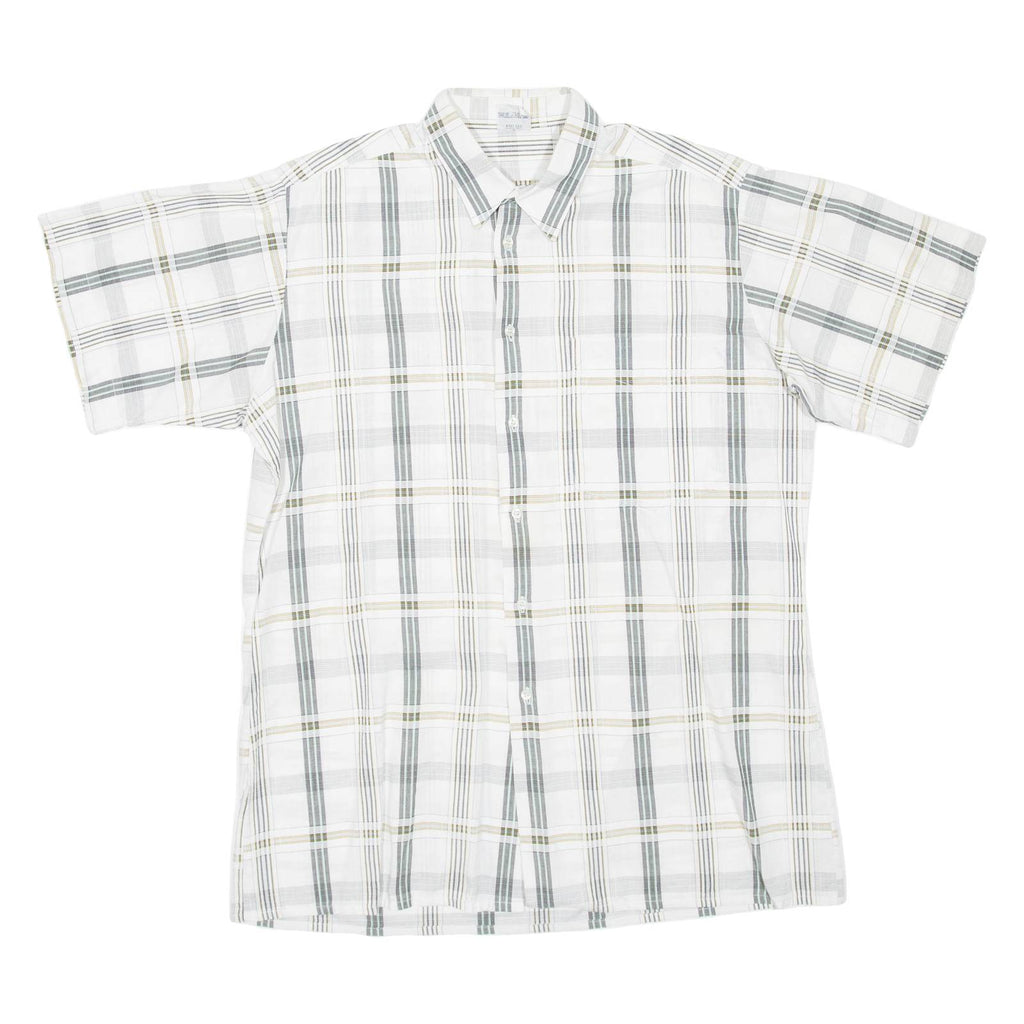 Mens Shirt White Check L