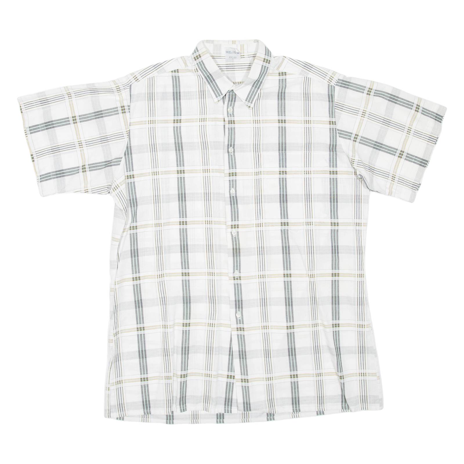 Mens Shirt White Check L