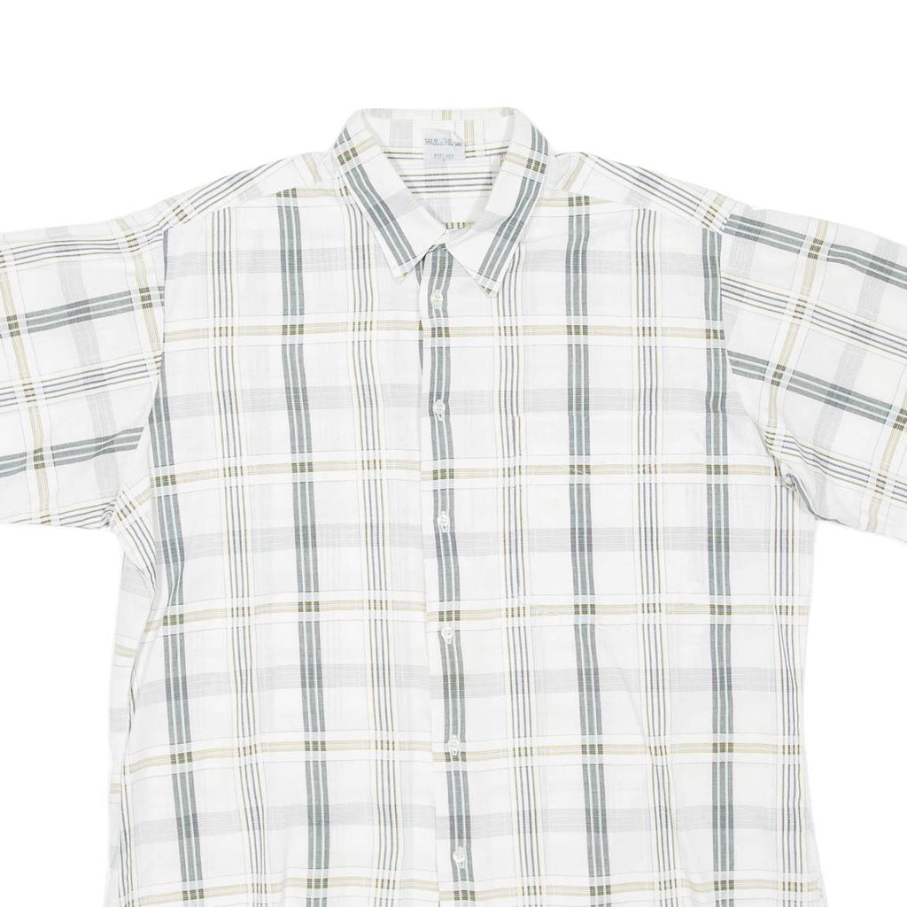 Mens Shirt White Check L
