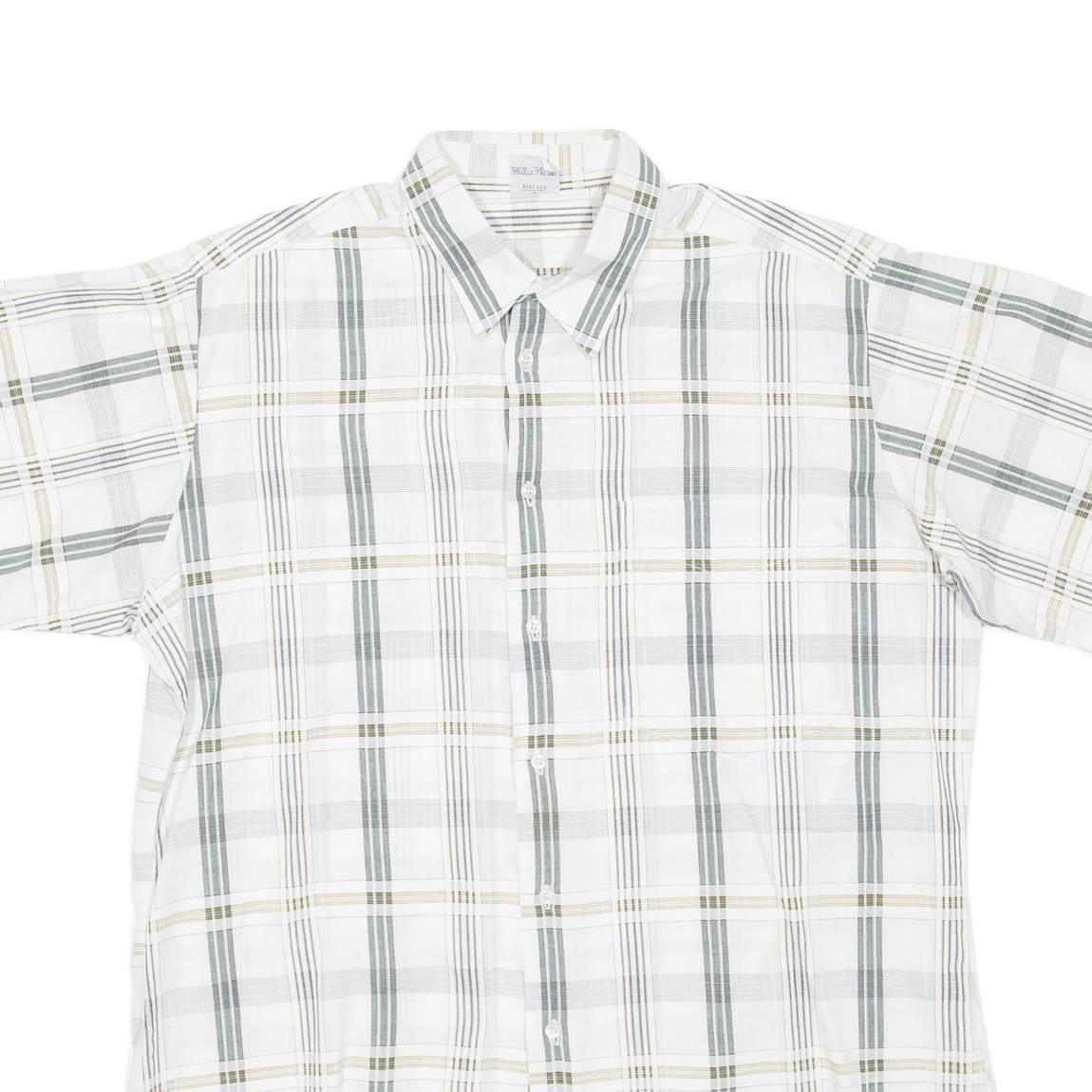 Mens Shirt White Check L