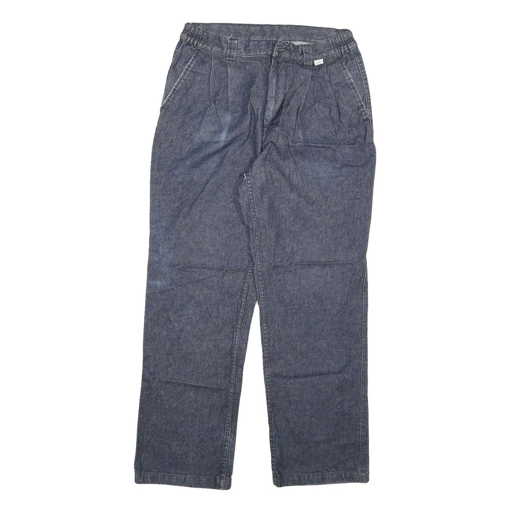 Mens Regular Fit Straight Blue Denim Cotton Blend Jeans W28 L28 Zip Closure