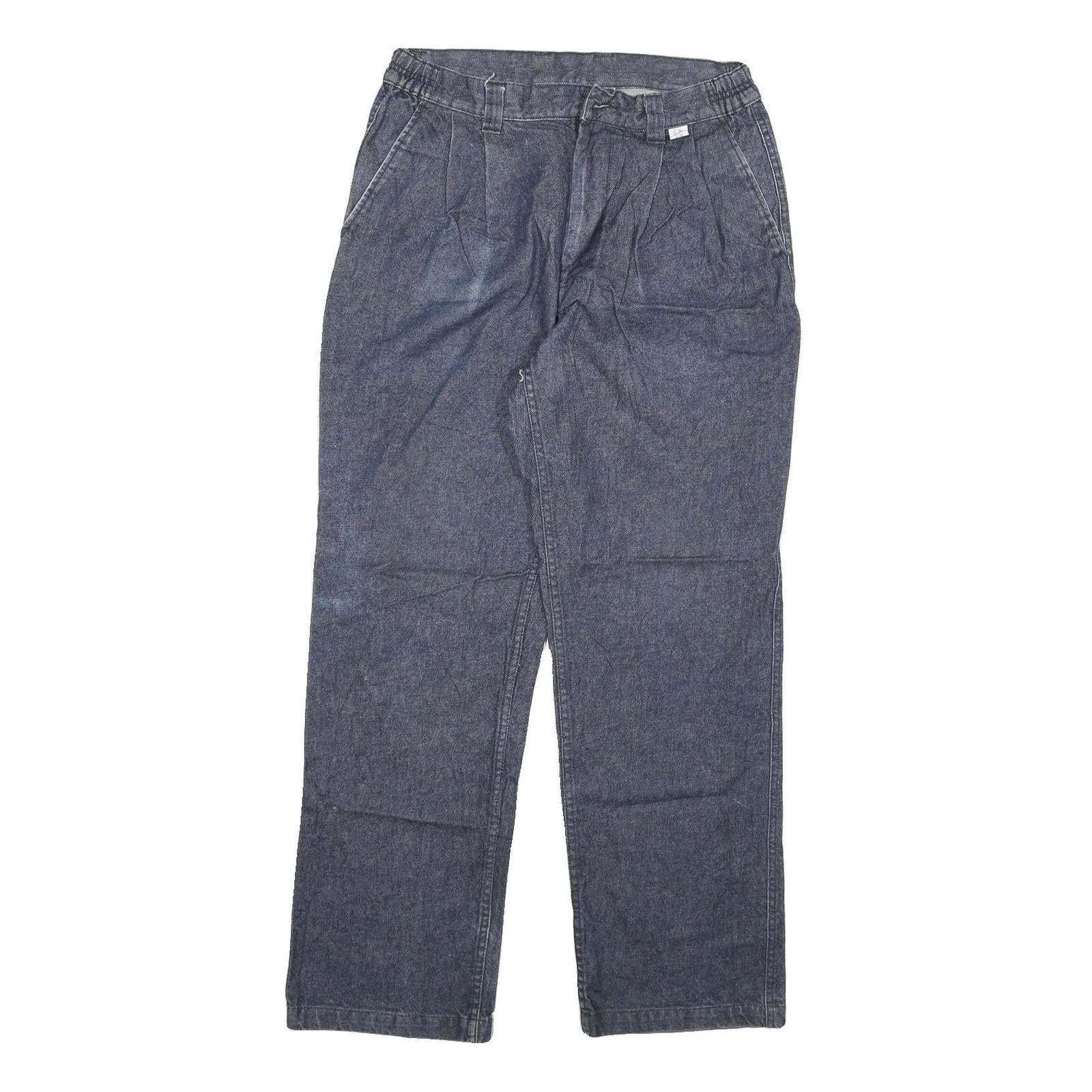 Mens Regular Fit Straight Blue Denim Cotton Blend Jeans W28 L28 Zip Closure