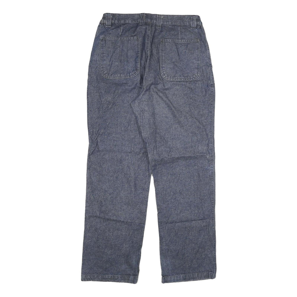 Mens Regular Fit Straight Blue Denim Cotton Blend Jeans W28 L28 Zip Closure