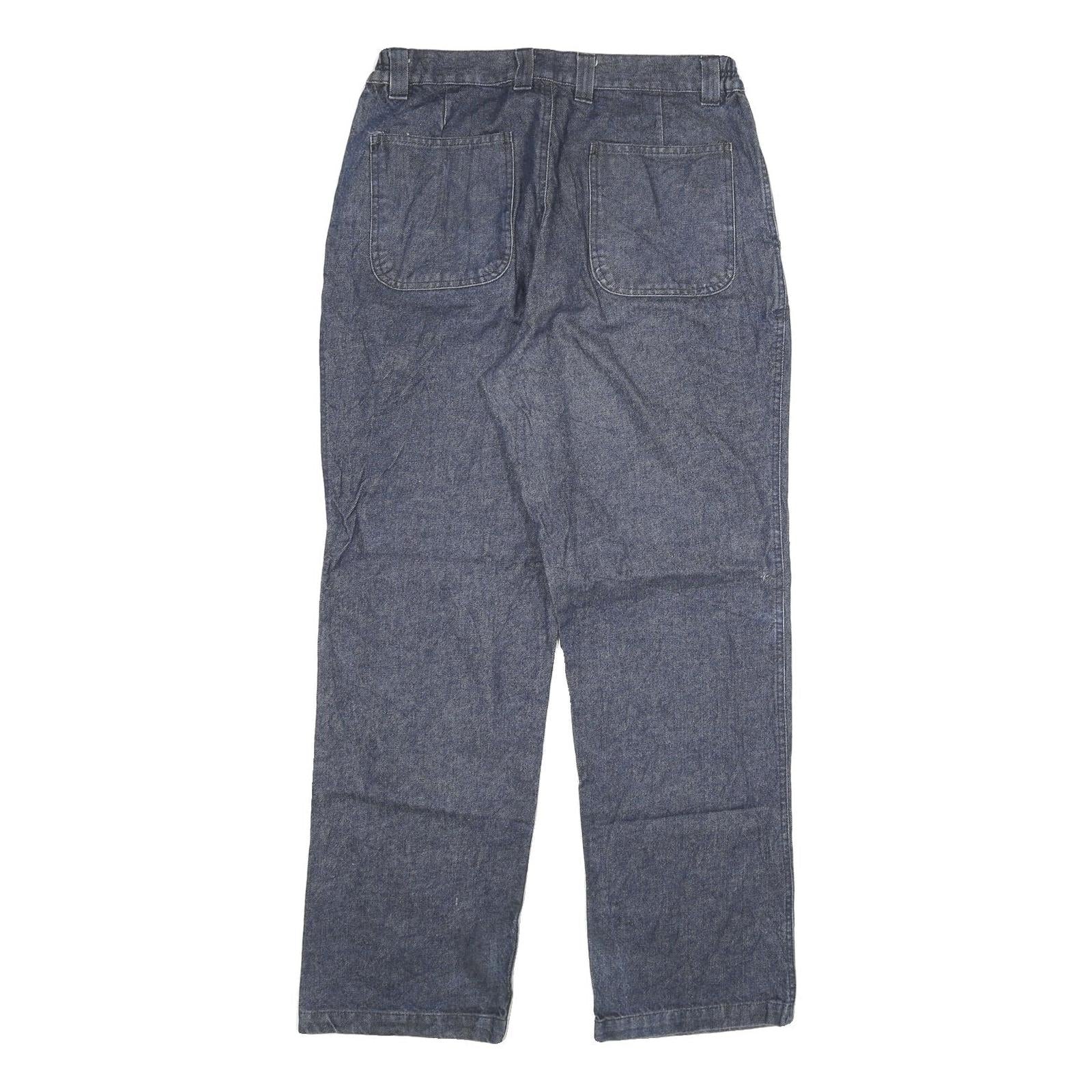 Mens Regular Fit Straight Blue Denim Cotton Blend Jeans W28 L28 Zip Closure