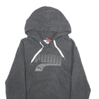 PUMA Womens Grey Hoodie UK 14 Cotton Blend Pullover Hooded Sweatshirt