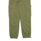 Womens Regular Fit Cotton Blend Green Cargo Trousers W26 L27 Zip Pockets