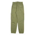 Womens Regular Fit Cotton Blend Green Cargo Trousers W26 L27 Zip Pockets