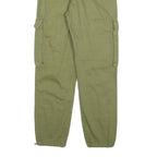 Womens Regular Fit Cotton Blend Green Cargo Trousers W26 L27 Zip Pockets