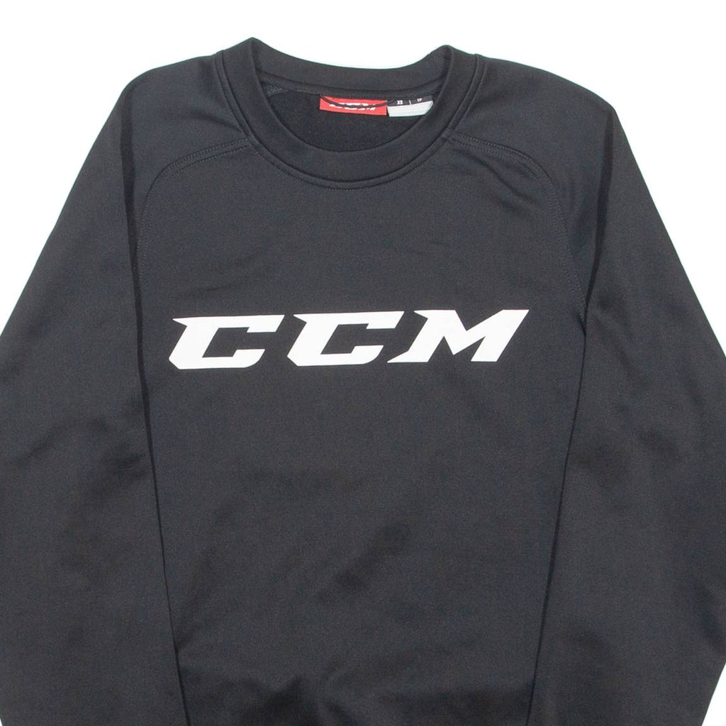 CCM Mens Sweatshirt Black Crew Neck XS