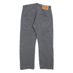 LEVI'S Mens Cotton Blend Grey Regular Straight Trousers W31 L24 Classic Casual