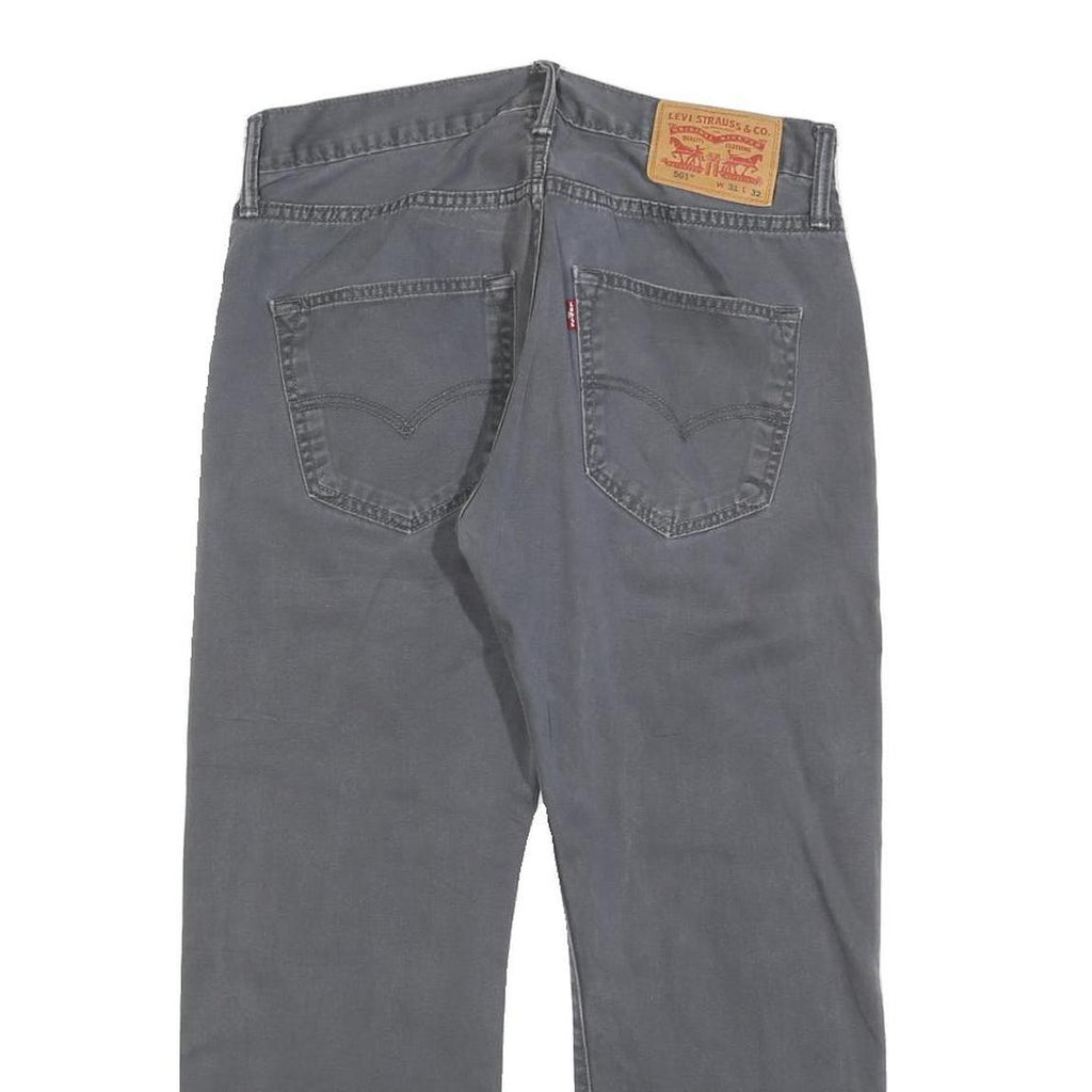 LEVI'S Mens Cotton Blend Grey Regular Straight Trousers W31 L24 Classic Casual