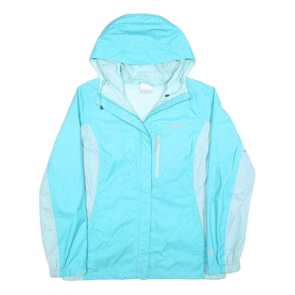 COLUMBIA Womens Blue & Light Blue Zip Jacket L Polyester Outdoor Lightweight