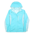 COLUMBIA Womens Blue & Light Blue Zip Jacket L Polyester Outdoor Lightweight