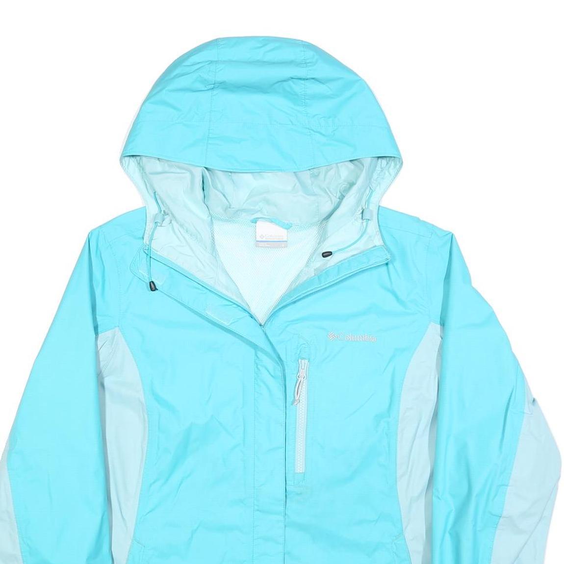 COLUMBIA Womens Blue & Light Blue Zip Jacket L Polyester Outdoor Lightweight