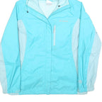COLUMBIA Womens Blue & Light Blue Zip Jacket L Polyester Outdoor Lightweight