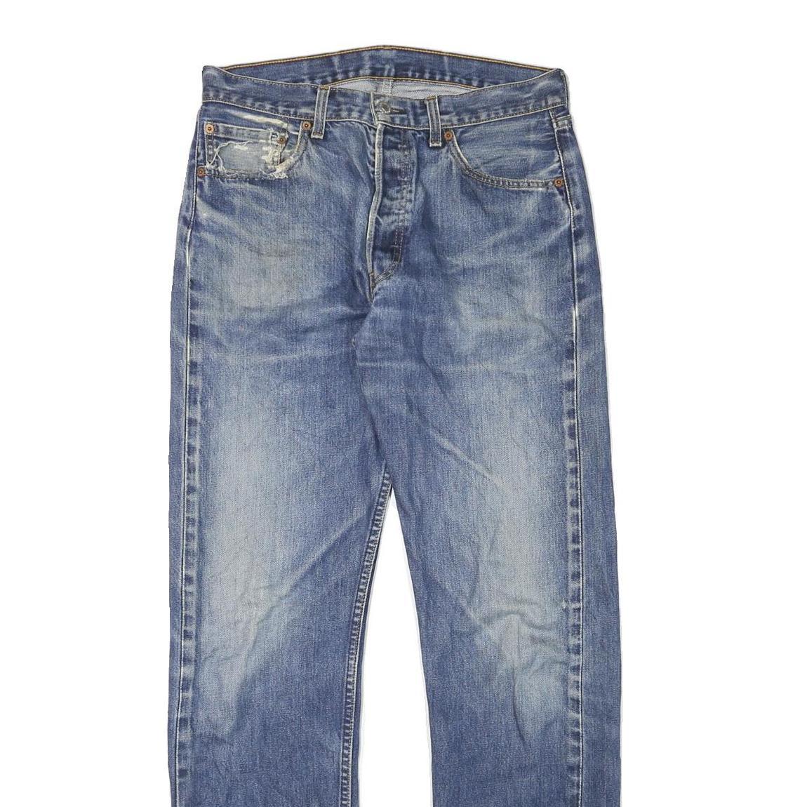 LEVI'S Mens Jeans Blue Regular Straight Denim Medium W31 L32 Button Closure