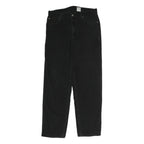 CALVIN KLEIN Mens Cotton Black Regular Straight Trousers W32 L32 Zip Closure
