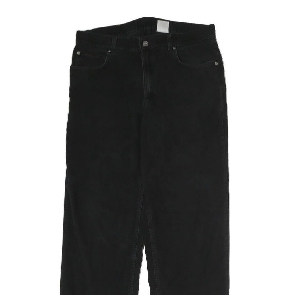 CALVIN KLEIN Mens Cotton Black Regular Straight Trousers W32 L32 Zip Closure