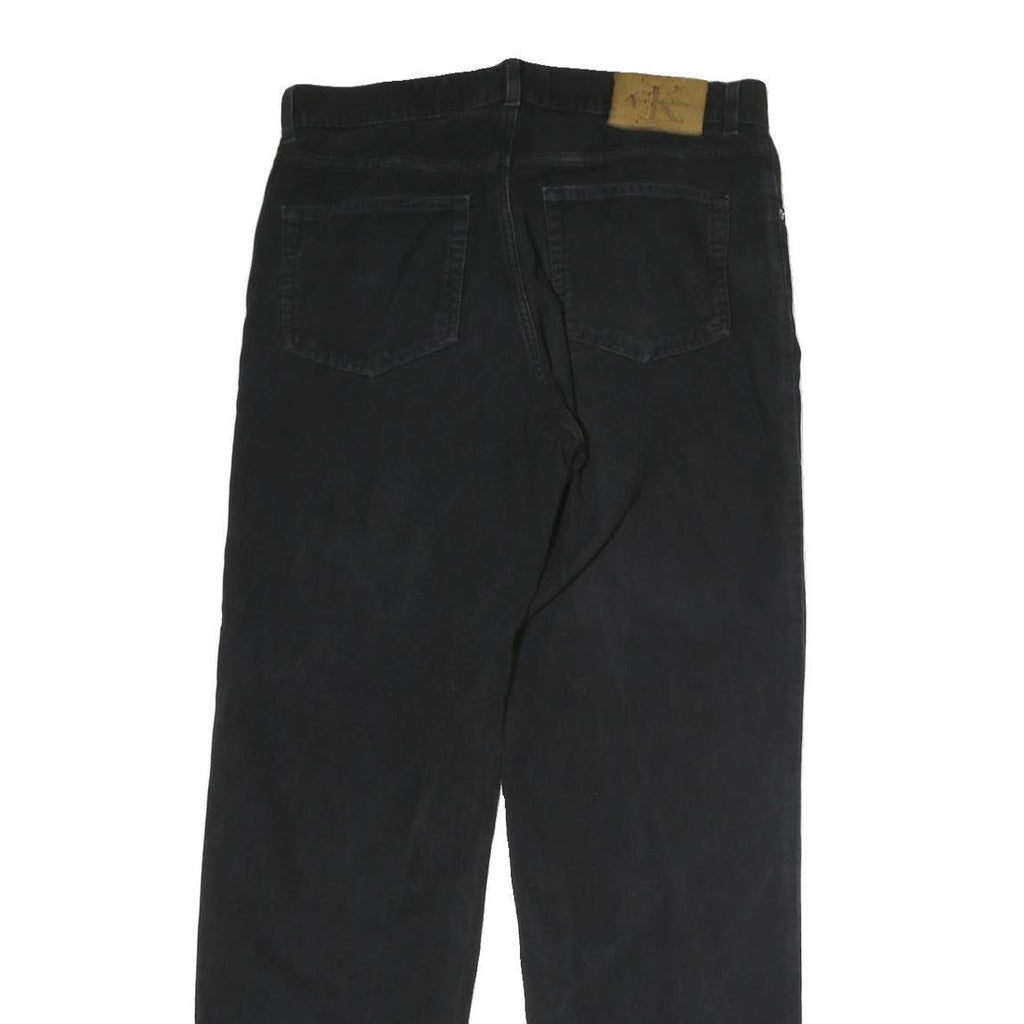 CALVIN KLEIN Mens Cotton Black Regular Straight Trousers W32 L32 Zip Closure