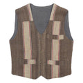 Mens Brown & Beige Striped Button Jacket S Woven Classic Casual