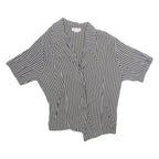 CAMILLE CLAUDEL Womens Printed Shirt Beige Collared Striped L