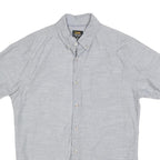 LEE Mens Grey Button-Down Short Sleeve Shirt S Cotton Blend Casual Summer