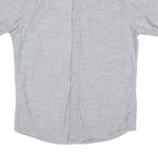 LEE Mens Grey Button-Down Short Sleeve Shirt S Cotton Blend Casual Summer