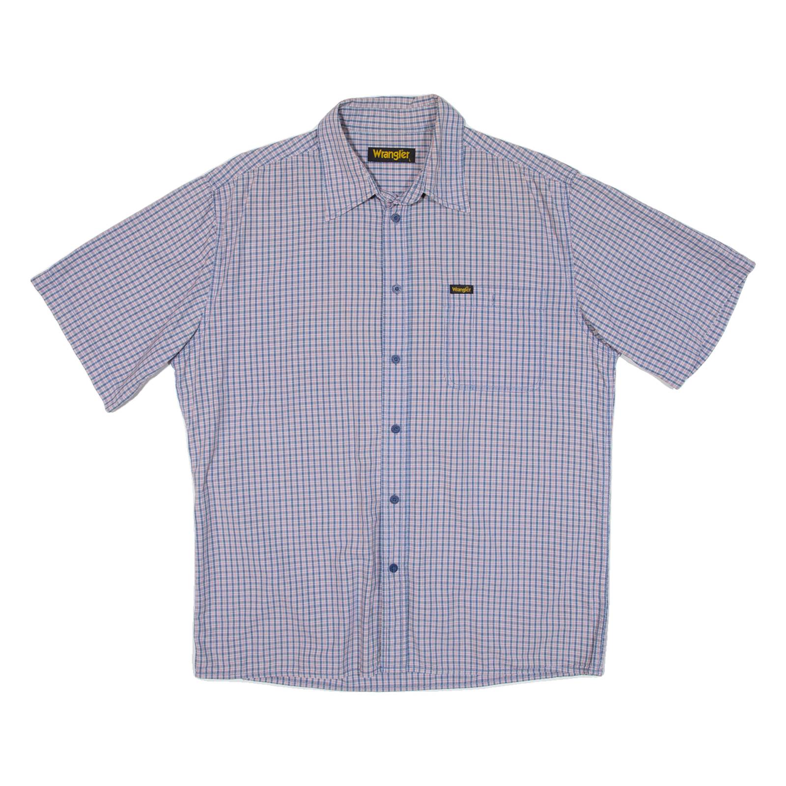WRANGLER Mens Shirt Blue Check L
